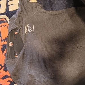 Harley-Davidson women's dark Grey short sleeve top with cut-out wings on back